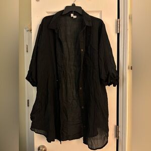 a.n.a Black Sheer Blouse